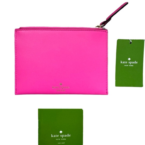 Kate Spade Small Bella Pouch – Hot Pink, “Stop and Smell the Roses” – NWT - Picture 4 of 10